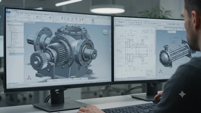 create autocad 2d drawings and solidworks 3d models