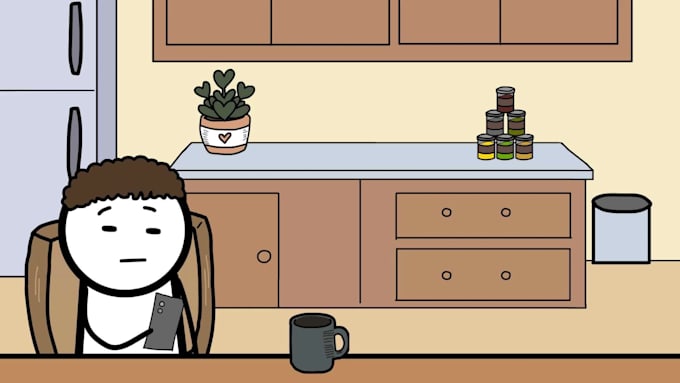 create 2d stick man animation video for social media