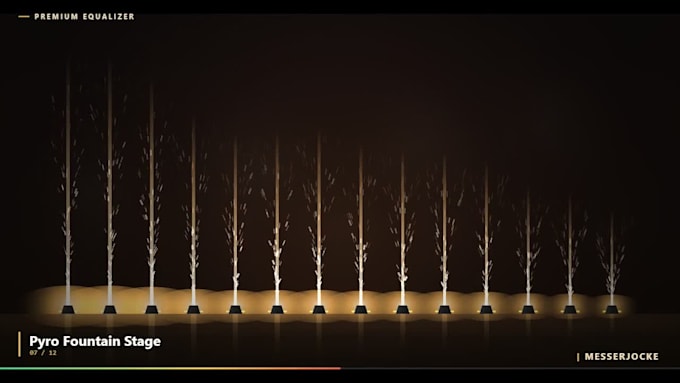 create a 3d music visualizer loop with digital equalizers for your song
