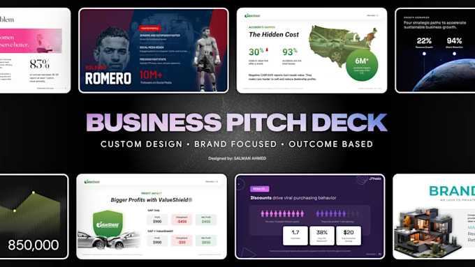 create business pitch deck presentation design
