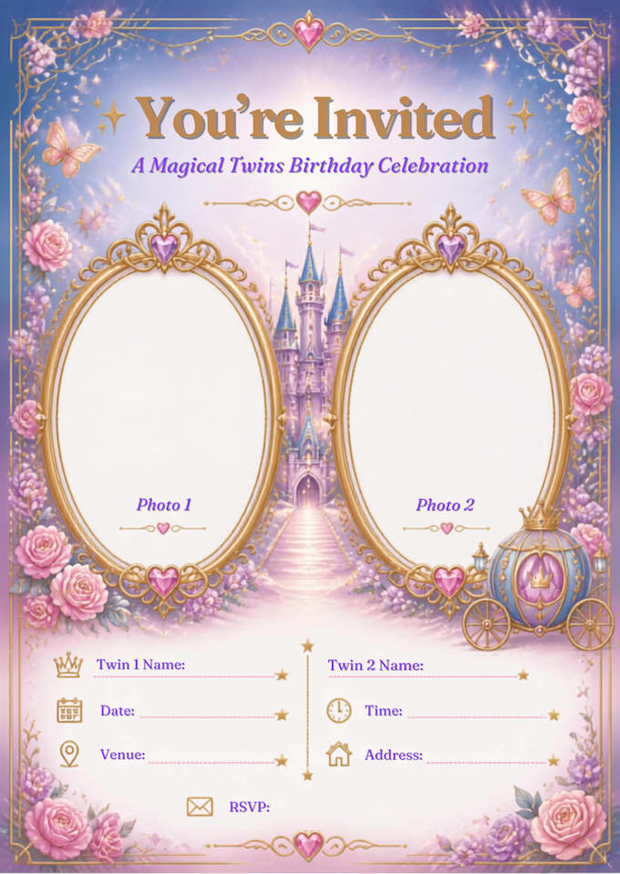 design a luxury kids birthday invitation