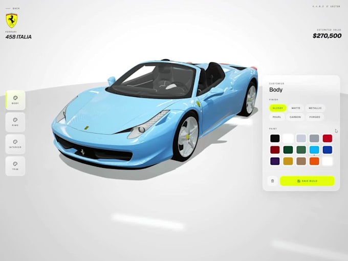 build an interactive 3d product configurator