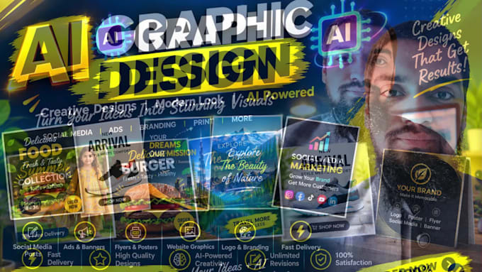 create ai graphic designs, posts and marketing visuals