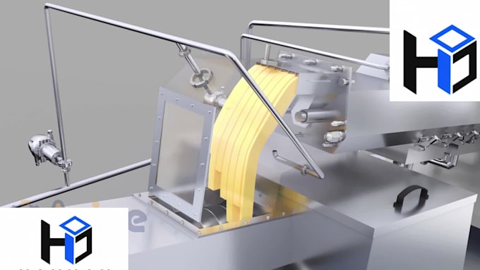 create 3d food processing and manufacturing animation