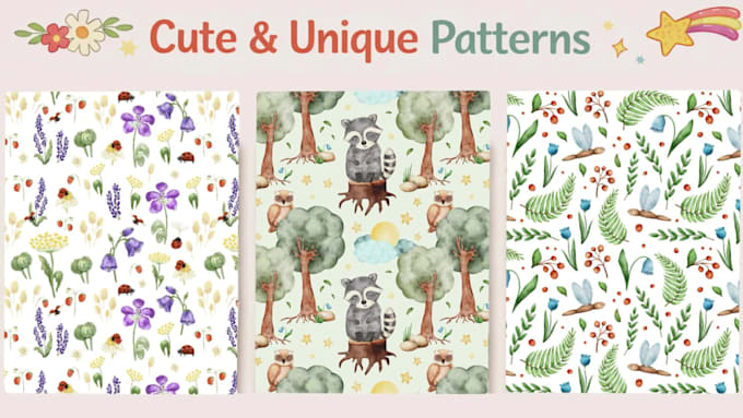 design seamless patterns for baby brands and kids clothing
