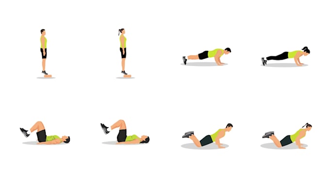 create custom gym exercise illustrations and lottie animations