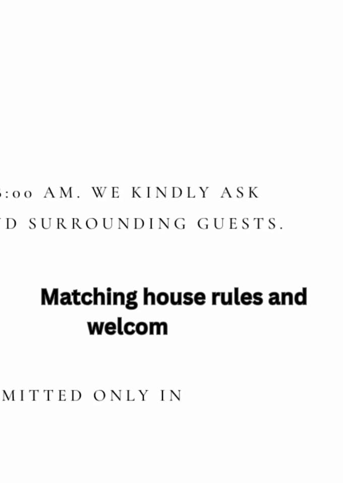 design minimalist airbnb signs and house rules