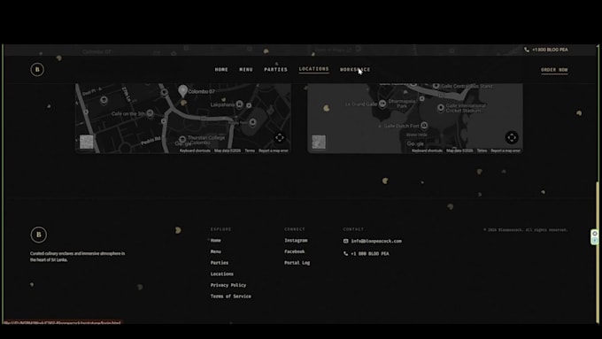 develop a cinematic interactive animated website
