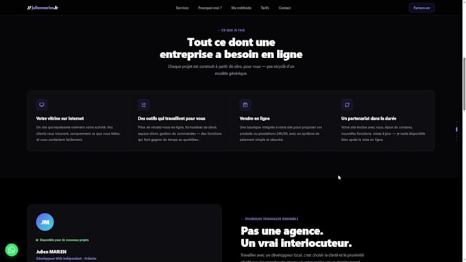 create a modern and responsive one page website