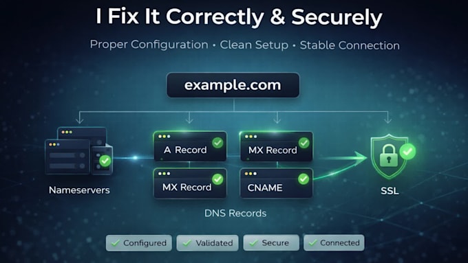 fix dns, cloudflare, SSL, email and hosting issues