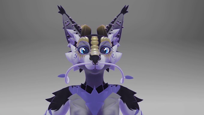 custom furry vtuber vrchat avatar with iphone arkit face tracking for vseeface
