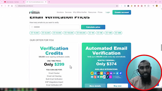 millionverifier bulk email validation, email list cleaning