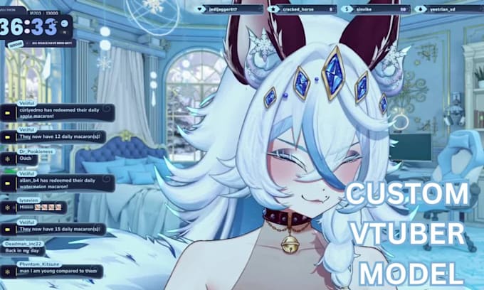 create custom 2d 3d vtuber model with full rigging streaming setup,vrm