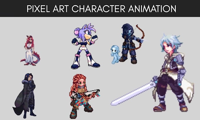 do 2d pixel art animation pixel character sprite sheet pixel game art game asset