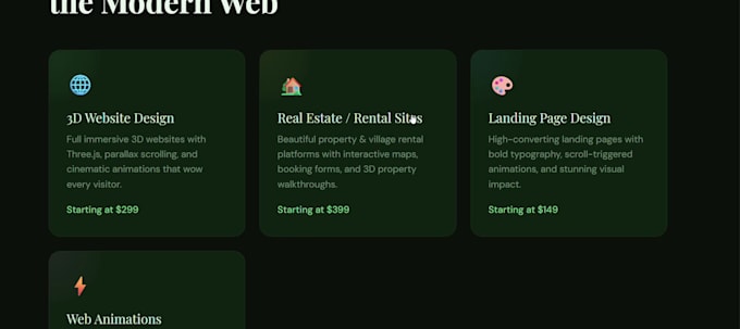 a stunning, modern 3d website