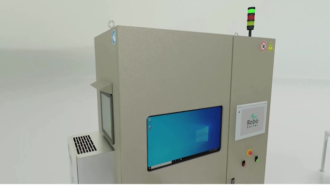 create photorealistic 3d factory animation for industrial warehouse and robotic