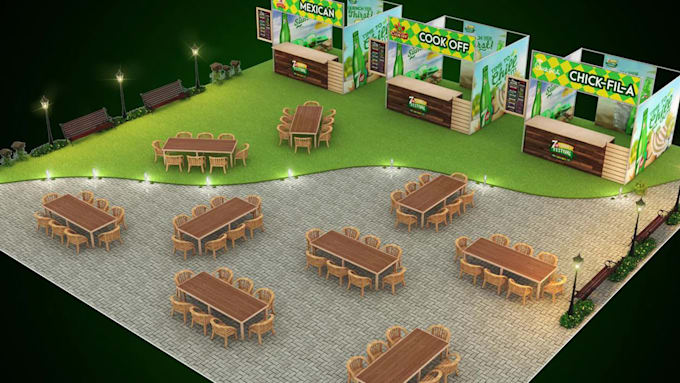 design your 3d exhibition booth design, stall, kiosk design, stand