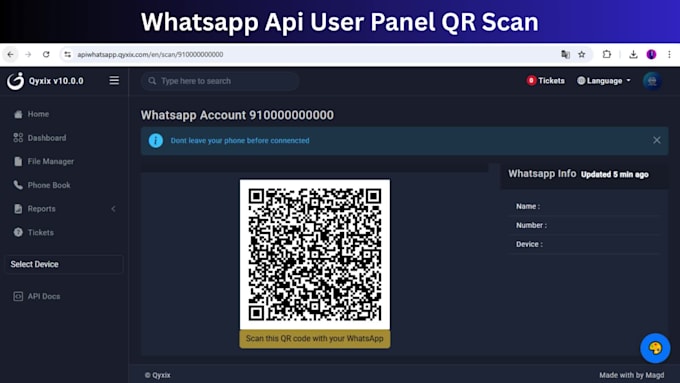 whatsapp API admin portal, setup, support, source code