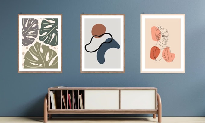 custom canvas wall art, digital prints boho vector illustrations for etsy