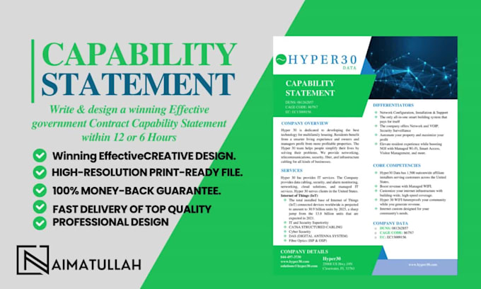 design an effective capability statement within 12hours
