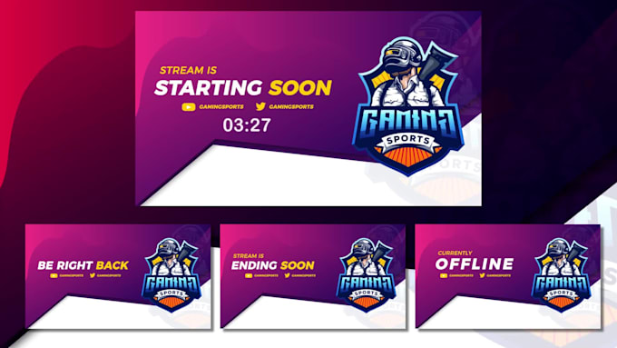 make animated twitch brb, starting soon, offline screens