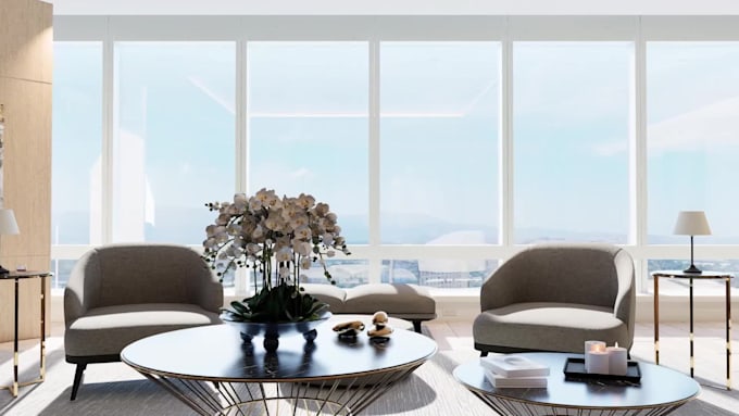 be your residential architect, render modern interior design corona ,walkthrough