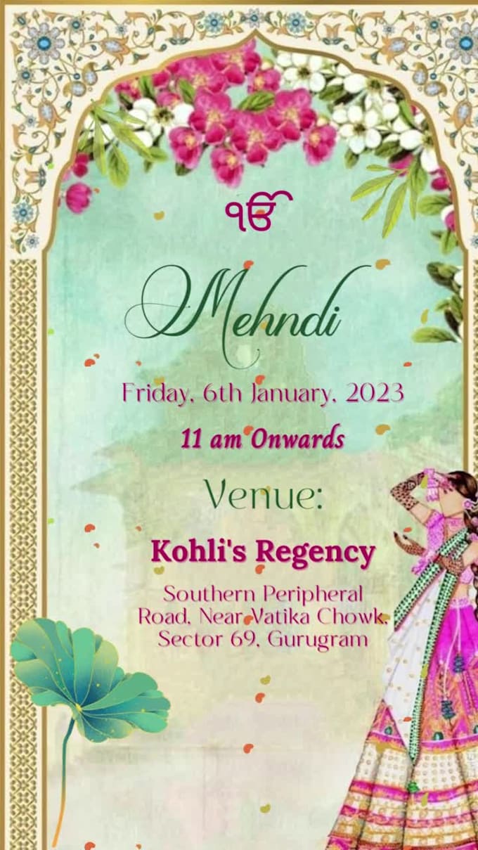 Make punjabi wedding invitation video by Cardjunction | Fiverr