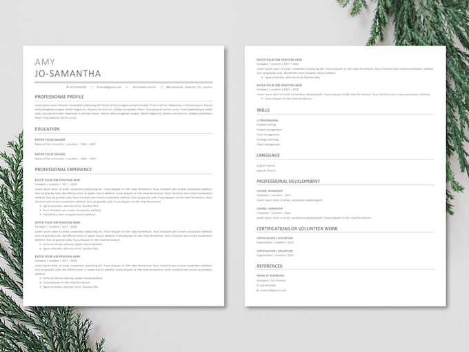 do professional resume design, CV design in editable format
