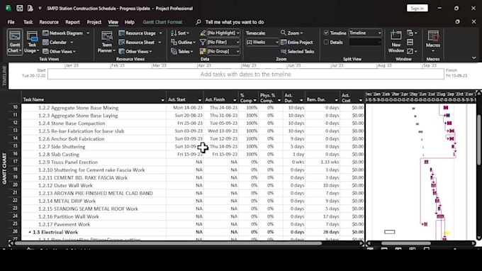 create ms project  gantt chart schedule and project plans