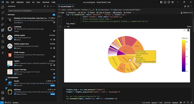 do eda, visualization in python, prediction business hypothesis