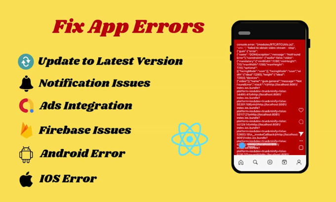 fix bugs in react native and expo app and also update your react native app