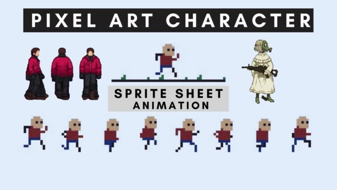 Design sprite sheet, 2d pixel art animation for your game , 2d pixel ...