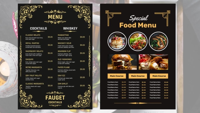 Design modern menu restaurant menu digital menu by Wajidali838 | Fiverr