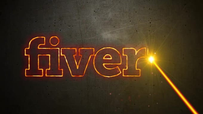 create metal laser cut fire crack and burning logo intro