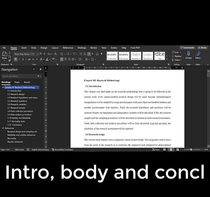 write research methodology chapter