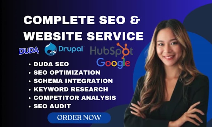 do on page SEO for duda website google rank, prestashop hubspot wordpress wix