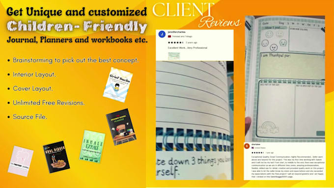 create custom journal planners and workbooks for children for amazon kdp etc
