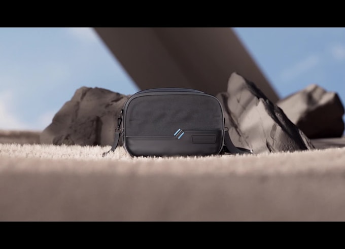 do realistic 3d laptop bag animation, 3d product rendering and animation maker