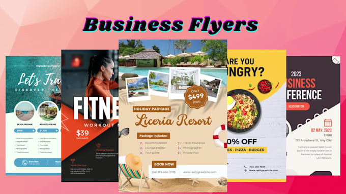 design church, real estate, event, fitness, and restaurant flyer professionally