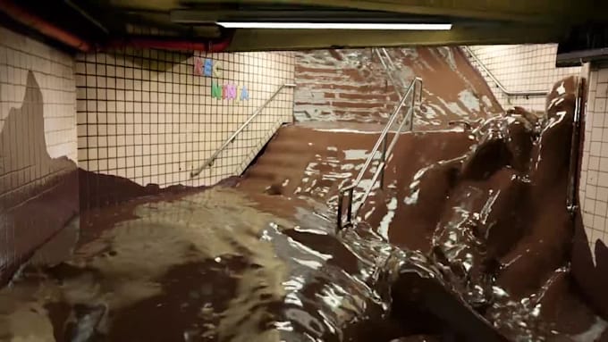 create high quality cgi water and fluid simulation, 3d chocolates simulation