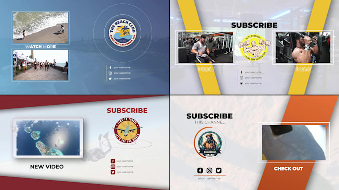 ending or outro screen for youtube twitch
