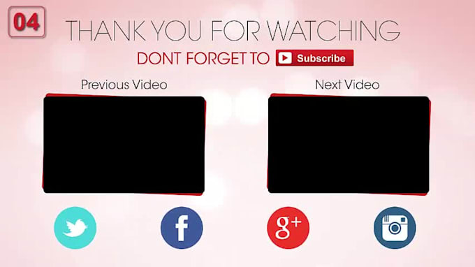 do professional youtube outro video or end screen video