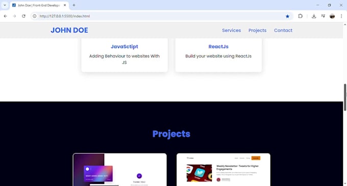 a responsive landing page using HTML CSS and javascript