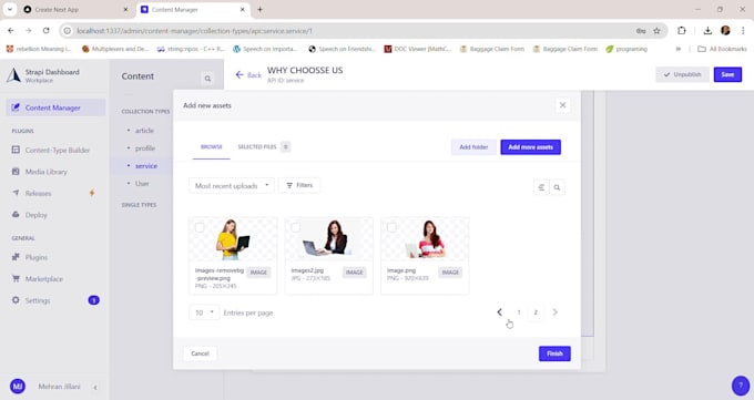 build a web app with react js and strapi