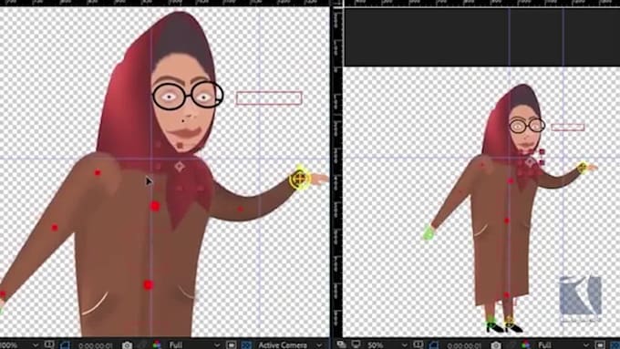 create an full body rig 2d character animation video