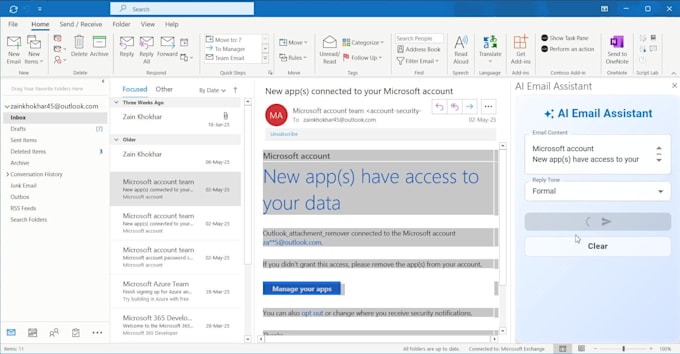 develop office outlook addin plugins