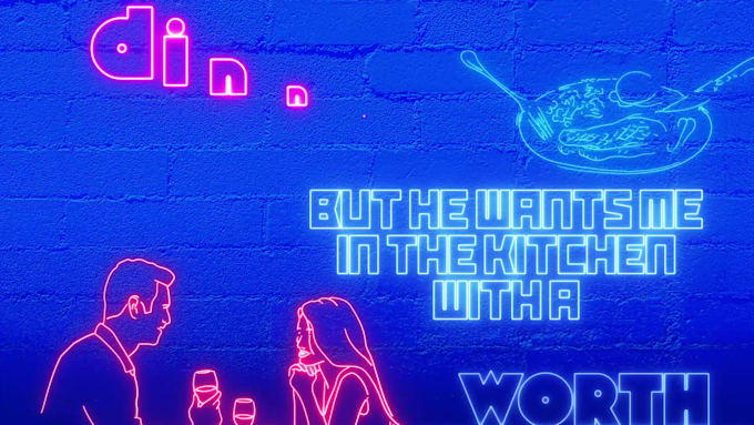 do a neon hand drawn style lyric video