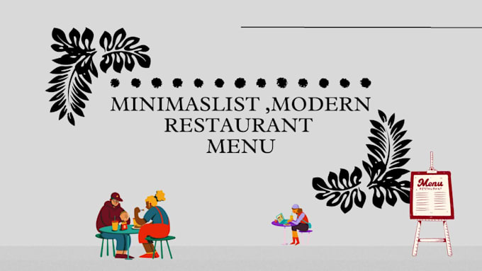 design clean minimalist restaurant menu in 24 hours