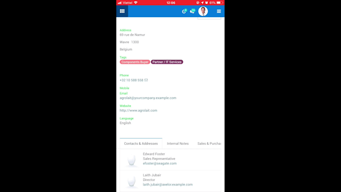 setup odoo theme support mobile official apps