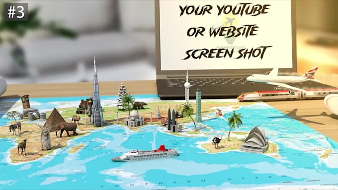 make 3d world travel logo animation video